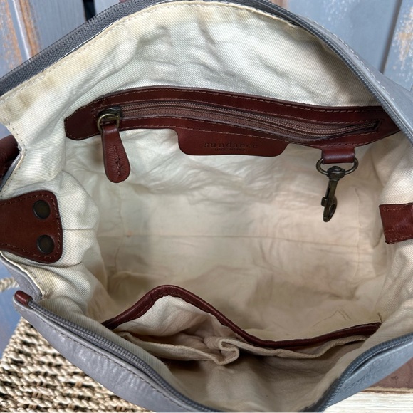 Sundance Simplicity Leather Slouch Shoulder Bag Mineral Grey - Picture 9 of 16